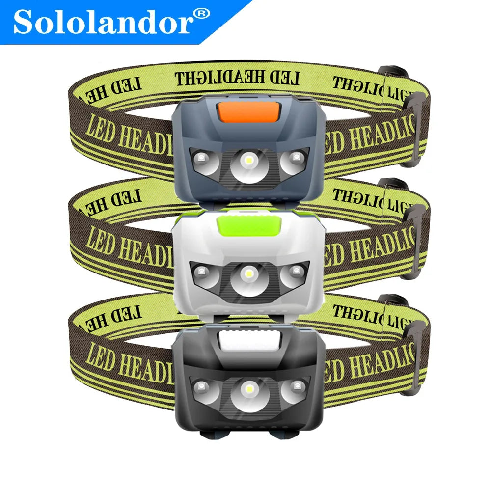 Fast-absorbing trekking pullover-SOLOLANDOR Mini Head Lamp 4 Mode Waterproof R3+2 LED Flashlight Super Bright Headlight Headlamp Torch Lanterna Use AAA Battery