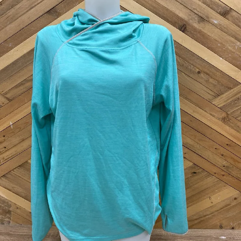 Cast-iron camping griddle-Patagonia- capaline sun hoodie- MSRP $125: Teal -women-XL