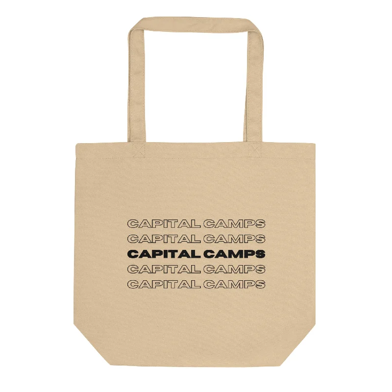 High-beam site light-Capital Camps Organic Eco Tote Bag - Capital Camps Stacked Black