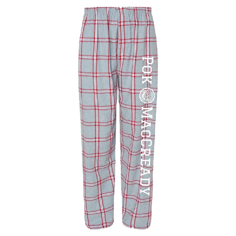 Reinforced site poles-Pok-O-MacCready Unisex Flannel Pajama Pants