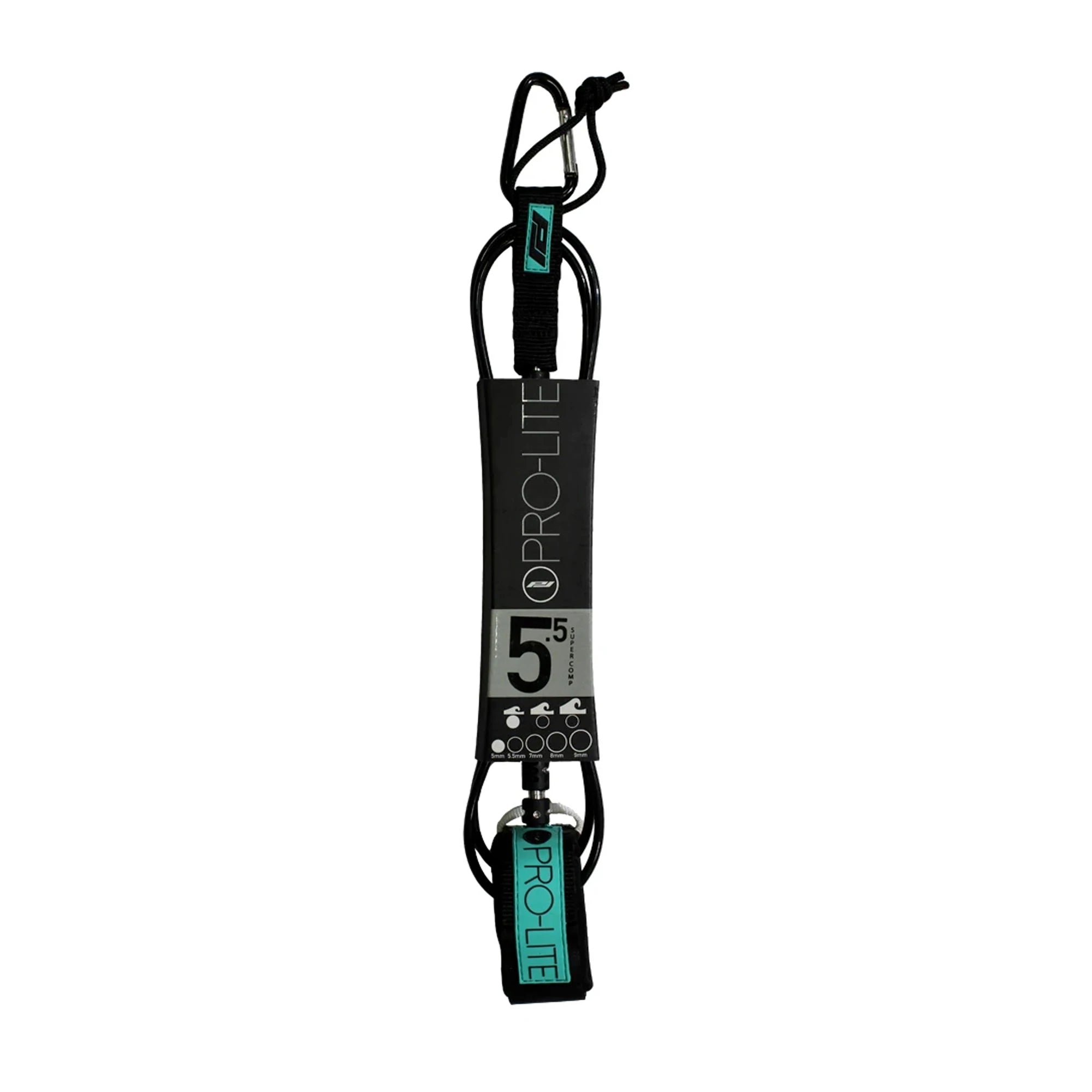 Solar-powered hiking power station-Pro-Lite 5.5' Super Comp Double Swivel Surfboard Leash - Black