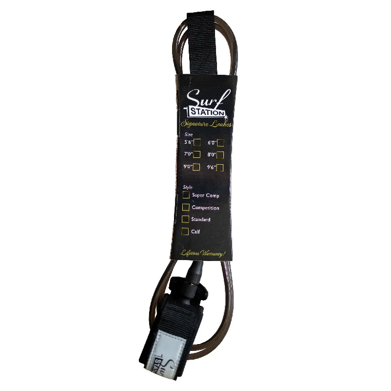 Quick-tightening trekking strap-Surf Station Signature Series 6' Surfboard Leash - Black